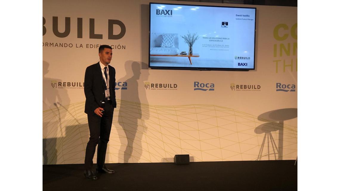 David Vadillo, Systems Product Manager de Baxi, en su charla sobre los sistemas de climatización integrales.