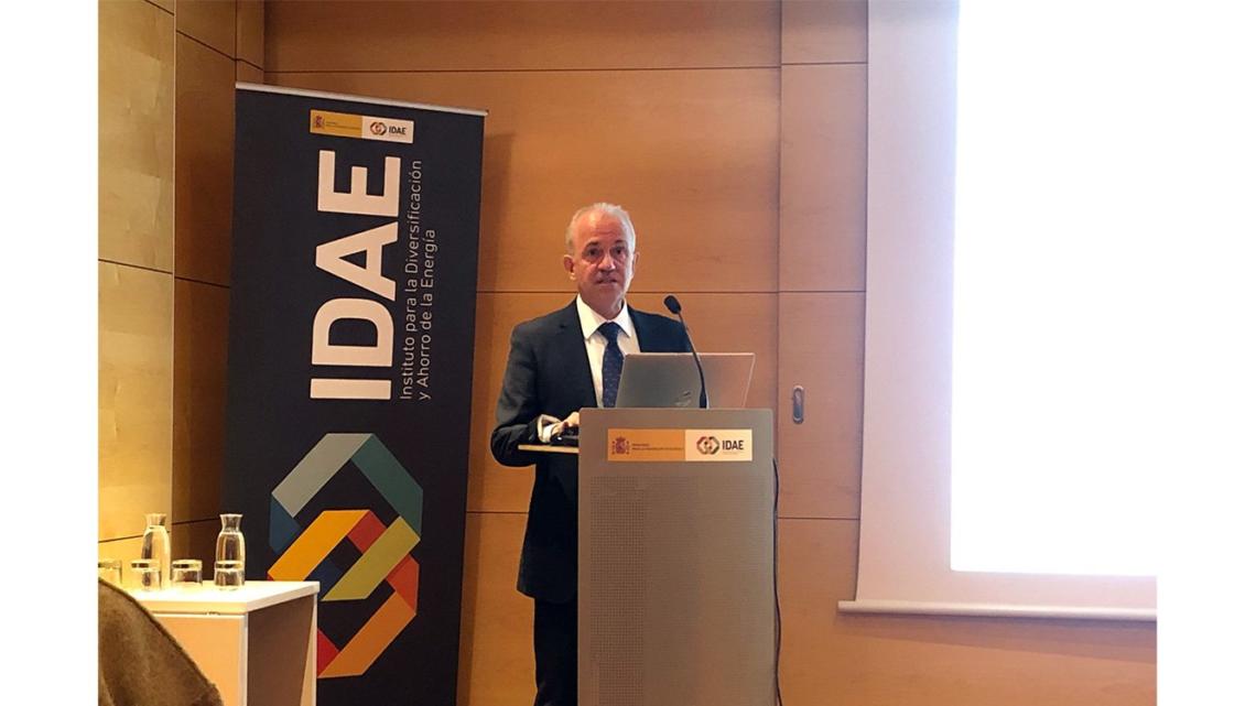 Michel Maria, presidente de Adhac, contextualizando el escenario de energías renovables en el que también el consumo térmico tiene sus objetivos a nivel europeo.