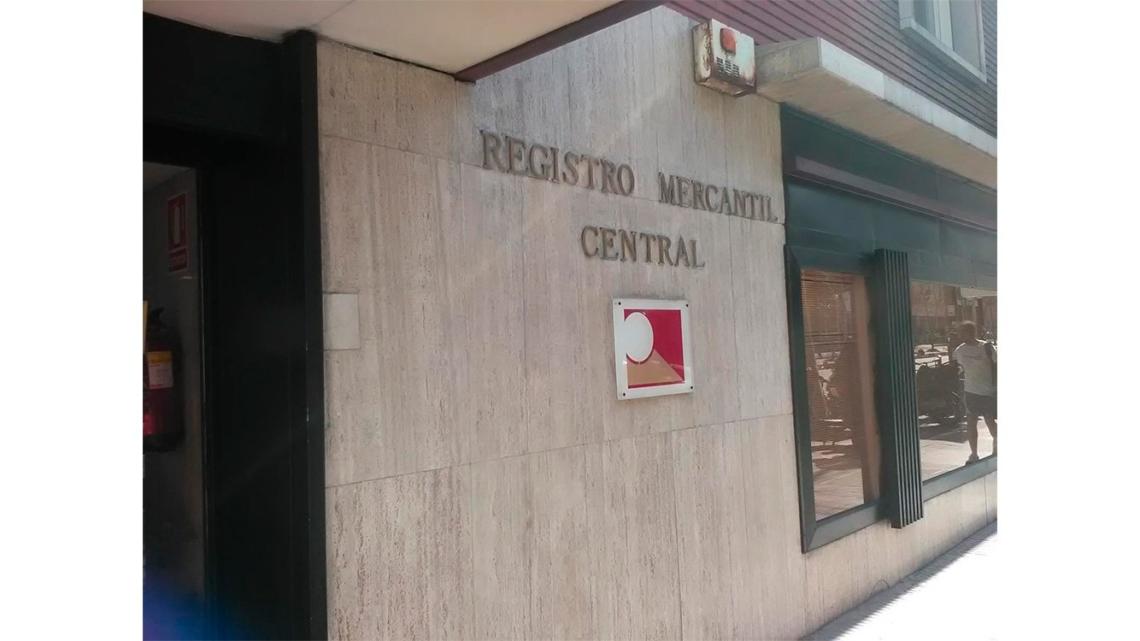 Imagen de la fachada del Registro Mercantil Central, ubicado en la ciudad de Madrid.