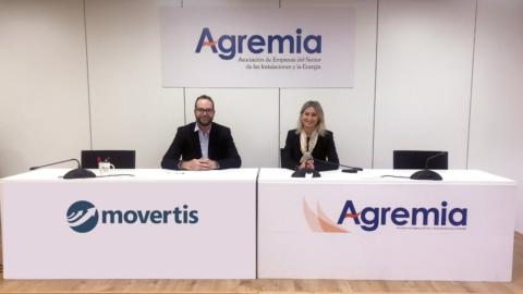 En la imagen, Inmaculada Peiró, directora general de Agremia y el responsable comercial de Movertis en Madrid, Daniel Clavero.