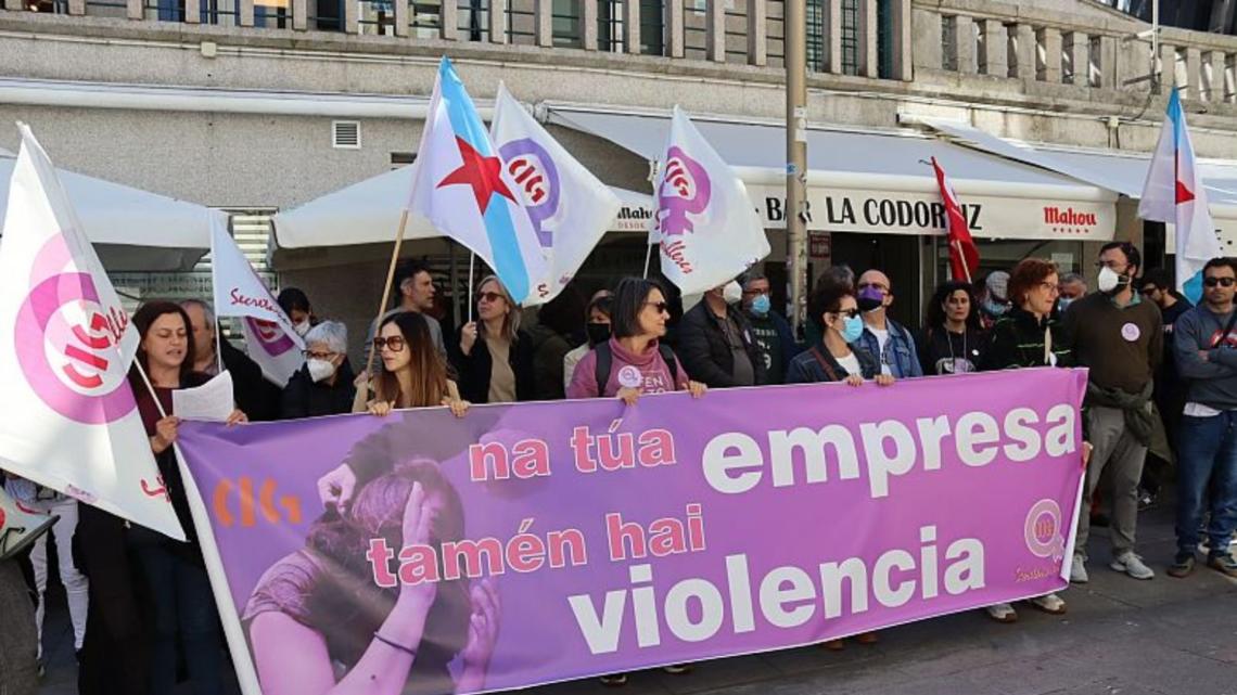 Imagen de la movilización llevada a cabo en Vigo la semana pasada en defensa de Patricia Estévez, la empleada despedida.