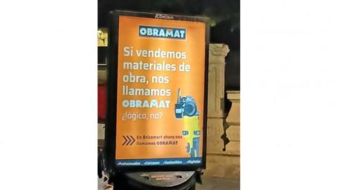 Cartelería publicitaria de Obramat.